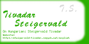 tivadar steigervald business card
